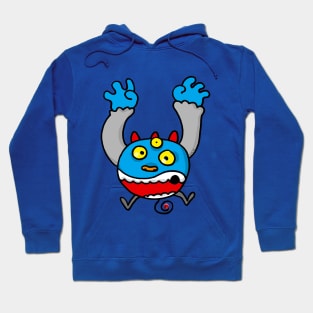 funny blue monster Hoodie